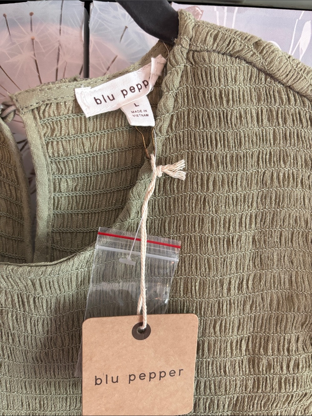 Blu Pepper Olive Green Smocked Flutter Sleeve Tiered Maxi Dress - Picture 2 of 7